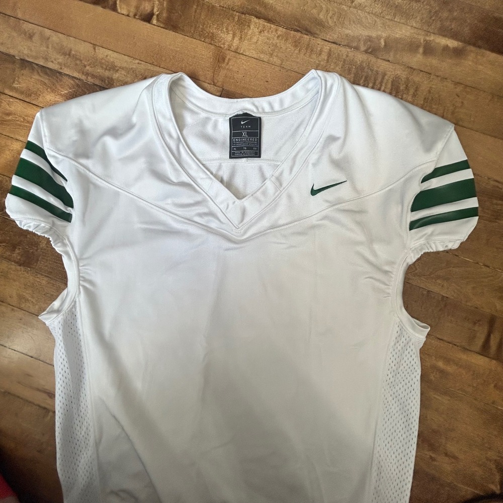 Nike Men's XL White Green Engineered Football‎ Jersey T-Shirt Top - Picture 3 of 5